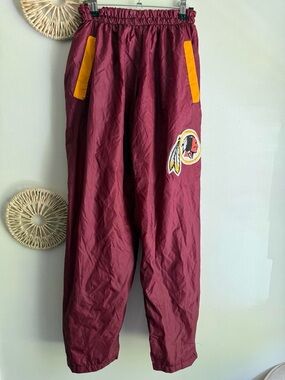 XS Vintage Washington Redskins Windbreaker Pants NFL Burgundy Gold Y2K